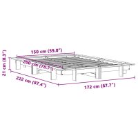 vidaXL Sängram utan madrass vit 150x200 cm massiv furu - Bild 9