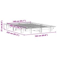 vidaXL Sängram utan madrass vaxbrun 140x200 cm massiv furu - Bild 9