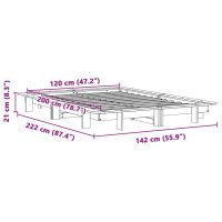 vidaXL Sängram utan madrass 120x200 cm massiv furu - Bild 9