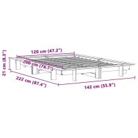 vidaXL Sängram utan madrass vit 120x200 cm massiv furu - Bild 9