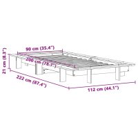 vidaXL Sängram utan madrass 90x200 cm massiv furu - Bild 9