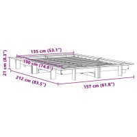 vidaXL Sängram utan madrass 135x190 cm massiv furu - Bild 9