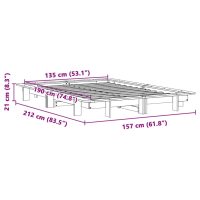 vidaXL Sängram utan madrass vit 135x190 cm massiv furu - Bild 9