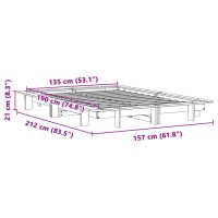 vidaXL Sängram utan madrass vaxbrun 135x190 cm massiv furu - Bild 9