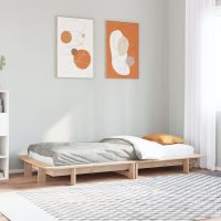 vidaXL Sängram utan madrass 75x190 cm massiv furu - Bild 3