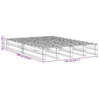 vidaXL Sängram utan madrass vaxbrun 135x190 cm massiv furu - Bild 9