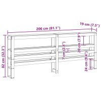 vidaXL Huvudgavel med hyllor vit 200 cm massiv furu - Bild 9