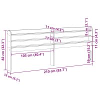 vidaXL Huvudgavel med hyllor vit 200 cm massiv furu - Bild 9