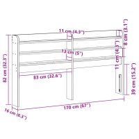 vidaXL Huvudgavel med hyllor 160 cm massiv furu - Bild 9