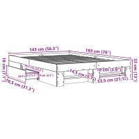 vidaXL Sängram utan madrass sonoma-ek 140x190 cm konstruerad trä - Bild 11