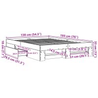 vidaXL Sängram vit 135x190 cm konstruerat trä - Bild 11