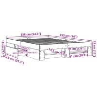 vidaXL Sängram betonggrå 135x190 cm konstruerat trä - Bild 11