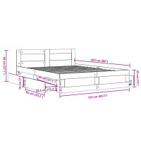 vidaXL Sängram med huvudgavel vit 150x200 cm konstruerad trä - Bild 11