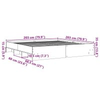 vidaXL Sängram vit 200x200 cm konstruerat trä - Bild 10