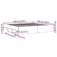 vidaXL Sängram betonggrå 200x200 cm konstruerad trä - Bild 10