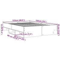 vidaXL Sängram utan madrass rökfärgad ek 120x190 cm konstruerad trä - Bild 10