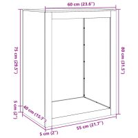 vidaXL Vedställ vit 60x40x80 cm stål - Bild 10