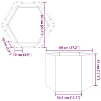 vidaXL Odlingslåda svart sexkantig 69x60x45 cm stål - Bild 10