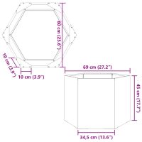 vidaXL Odlingslåda vit sexkantig 69x60x45 cm stål - Bild 10