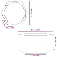 vidaXL Odlingslåda svart sexkantig 104x90x45 cm stål - Bild 10