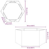 vidaXL Odlingslåda olivgrön sexkantig 104x90x45 cm stål - Bild 10