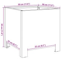 vidaXL Trädgårdskruka vit 30x30x30 cm stål - Bild 10