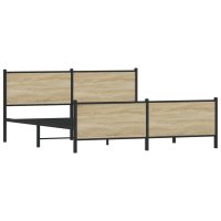 vidaXL Sängram utan madrass metall sonoma-ek 180x200 cm - Bild 2