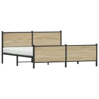 vidaXL Sängram utan madrass metall sonoma-ek 180x200 cm - Bild 4