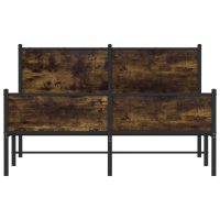 vidaXL Sängram utan madrass metall rökfärgad ek 150x200 cm - Bild 5