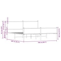 vidaXL Sängram utan madrass metall brun ek 160x200 cm - Bild 10