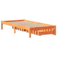 vidaXL Sängram utan madrass vaxbrun 75x190 cm massiv furu - Bild 6