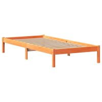 vidaXL Sängram utan madrass vaxbrun 75x190 cm massiv furu - Bild 7