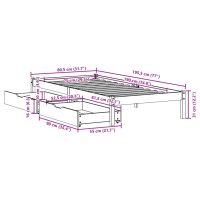 vidaXL Sängram utan madrass vaxbrun 75x190 cm massiv furu - Bild 11