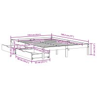 vidaXL Sängram utan madrass vaxbrun 135x190 cm massiv furu - Bild 11