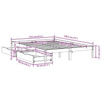 vidaXL Sängram utan madrass vaxbrun 140x190 cm massiv furu - Bild 11