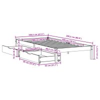 vidaXL Sängram utan madrass vaxbrun 100x200 cm massiv furu - Bild 11