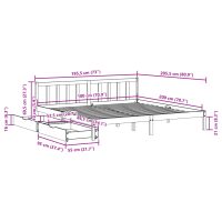 vidaXL Sängram utan madrass vaxbrun 180x200 cm massiv furu - Bild 11