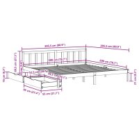 vidaXL Sängram utan madrass vaxbrun 200x200 cm massiv furu - Bild 11