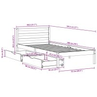 vidaXL Sängram utan madrass vaxbrun 75x190 cm massiv furu - Bild 12