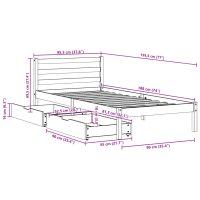 vidaXL Sängram utan madrass vaxad brun 90x190 cm massiv furu - Bild 12