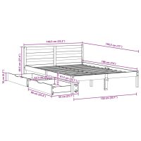 vidaXL Sängram utan madrass vaxbrun 135x190 cm massiv furu - Bild 12