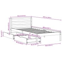 vidaXL Sängram utan madrass vaxad brun 90x200 cm massiv furu - Bild 12