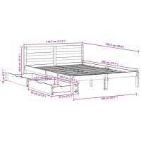 vidaXL Sängram utan madrass vaxbrun 140x200 cm massiv furu - Bild 12