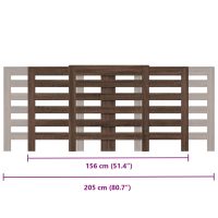 vidaXL Elementskydd brun ek 205x21,5x83,5 cm konstruerat trä - Bild 10