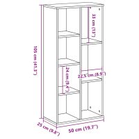 vidaXL Bokhylla rökfärgad ek 50x25x105 cm konstruerat trä - Bild 9