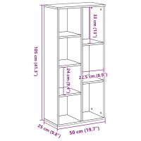 vidaXL Bokhylla åldrat trä 50x25x105 cm konstruerat trä - Bild 9