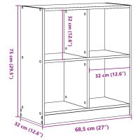 vidaXL Bokhylla betonggrå 68,5x32x75 cm konstruerat trä - Bild 9