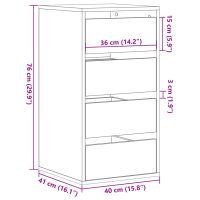 vidaXL Byrå rökfärgad ek 40x41x76 cm konstruerat trä - Bild 10