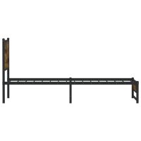 vidaXL Sängram utan madrass metall rökfärgad ek 75x190 cm - Bild 6