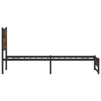 vidaXL Sängram utan madrass metall rökfärgad ek 107x203 cm - Bild 6